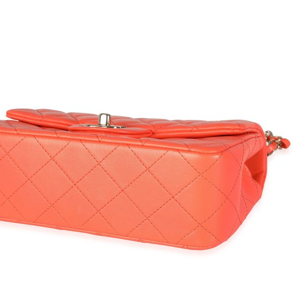 Chanel Orange Quilted Lambskin Classic Mini Flap Bag - Picture 6 of 8